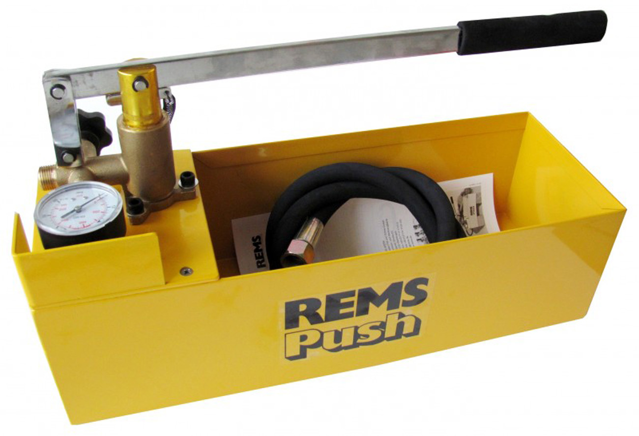 REMS Push Druckprüfpumpe Prüfpumpe Handprüfdruckpumpe Abdrückpumpe zum  Abdrücken bis 60 bar 115000 günstig & schnell