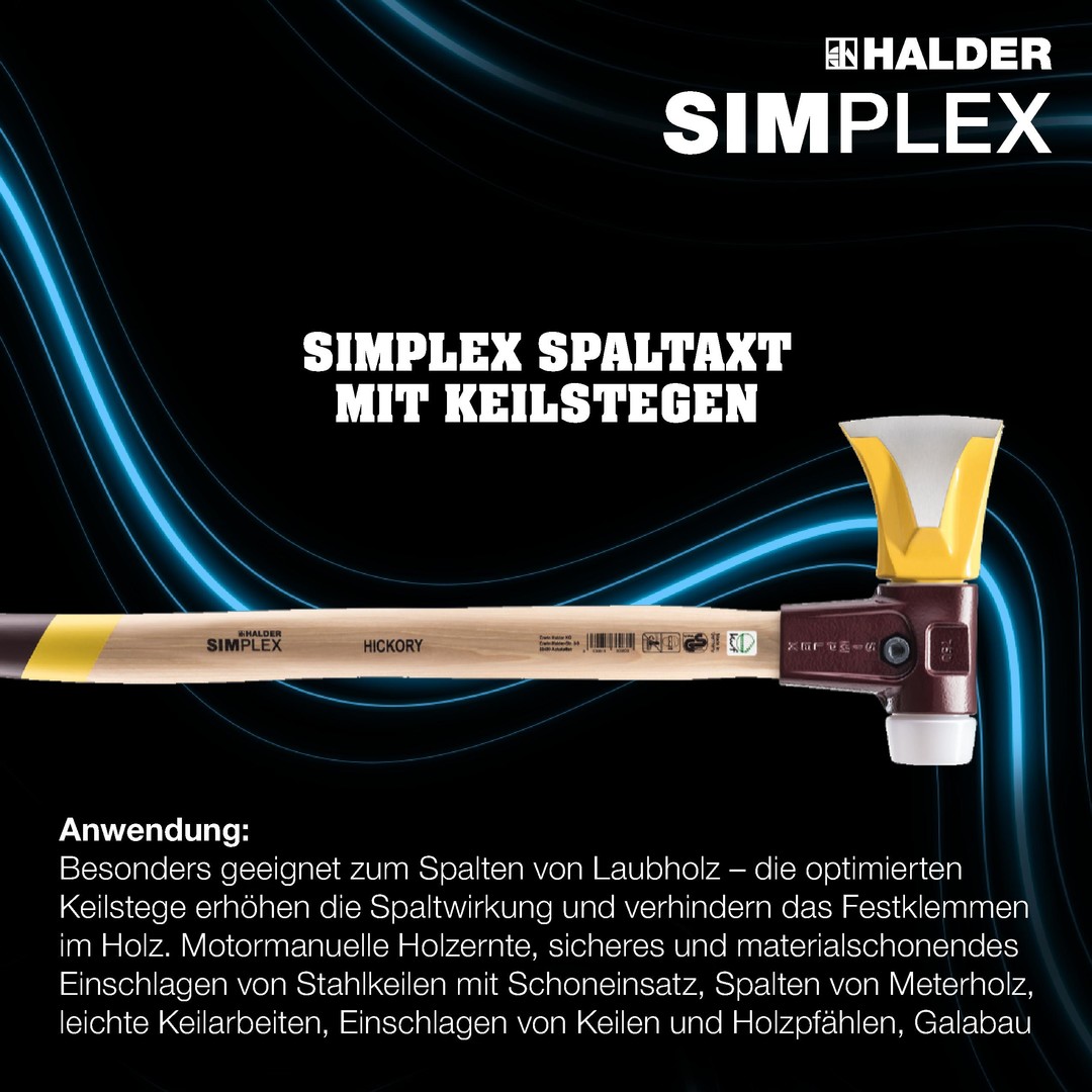HALDER SIMPLEX-Spaltaxt mit Keilstegen 3007.751 Axt Forstarbeit Werkzeug HALDER SIMPLEX-Spaltaxt mit Keilstegen 3007.751 Axt Forstarbeit Werkzeug