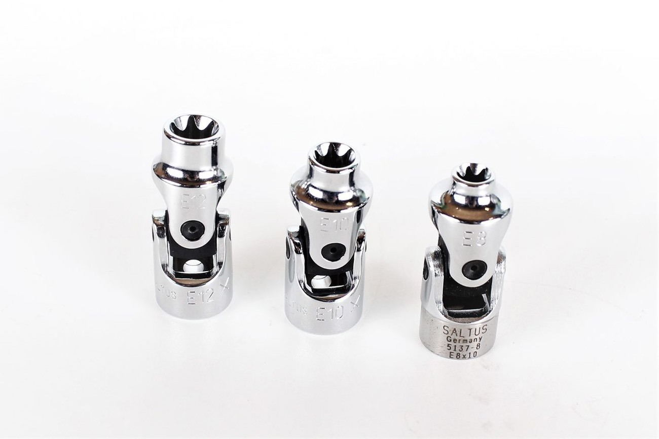 SALTUS Gelenk-Steckschlüsseleinsatz Set 3 tlg 3/8" Gelenk Steckschlüssel Einsatz
