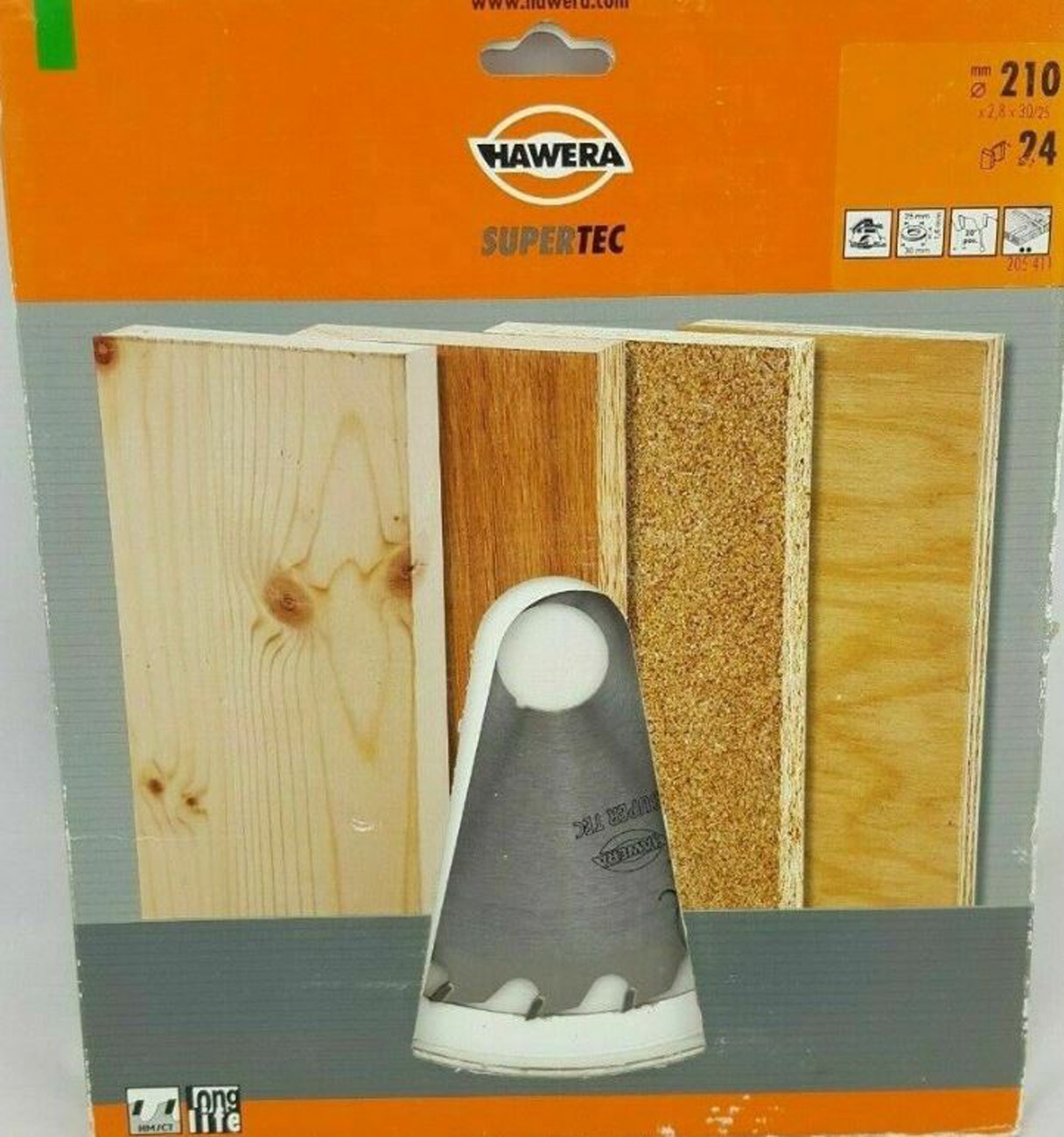 HAWERA SUPERTEC Kreissägeblatt Holz Sägen Kreissäge 210x2,8x30/25 Nr. 205 411