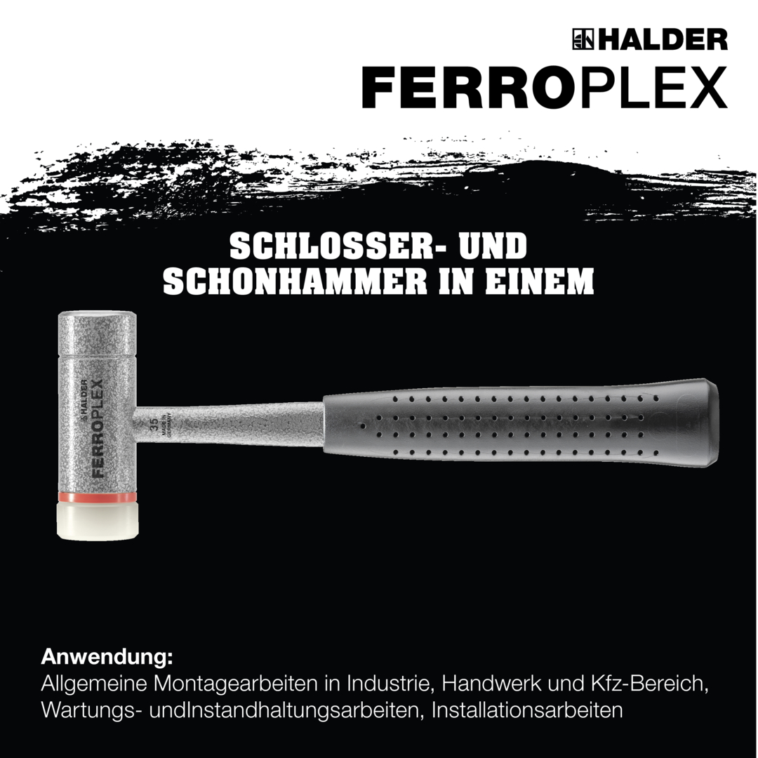 FERROPLEX-Kombihammer, Schlosser- und Schonhammer in Einem | D=35 mm | 3677.035