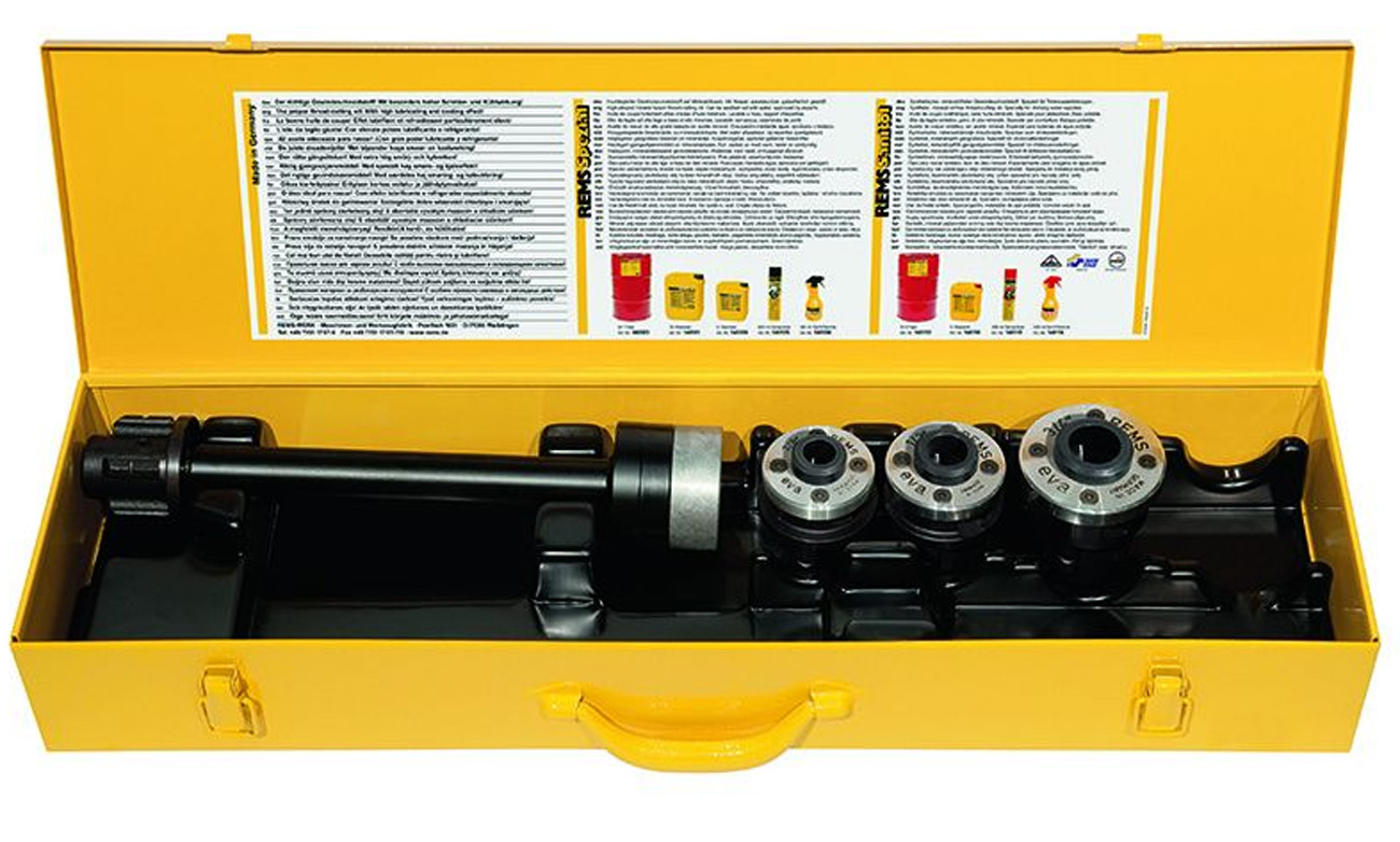 REMS Schneidköpfe S Set Nr. 520025 komplett mit 3/8, 1/2 und 3/4" Einsätzen