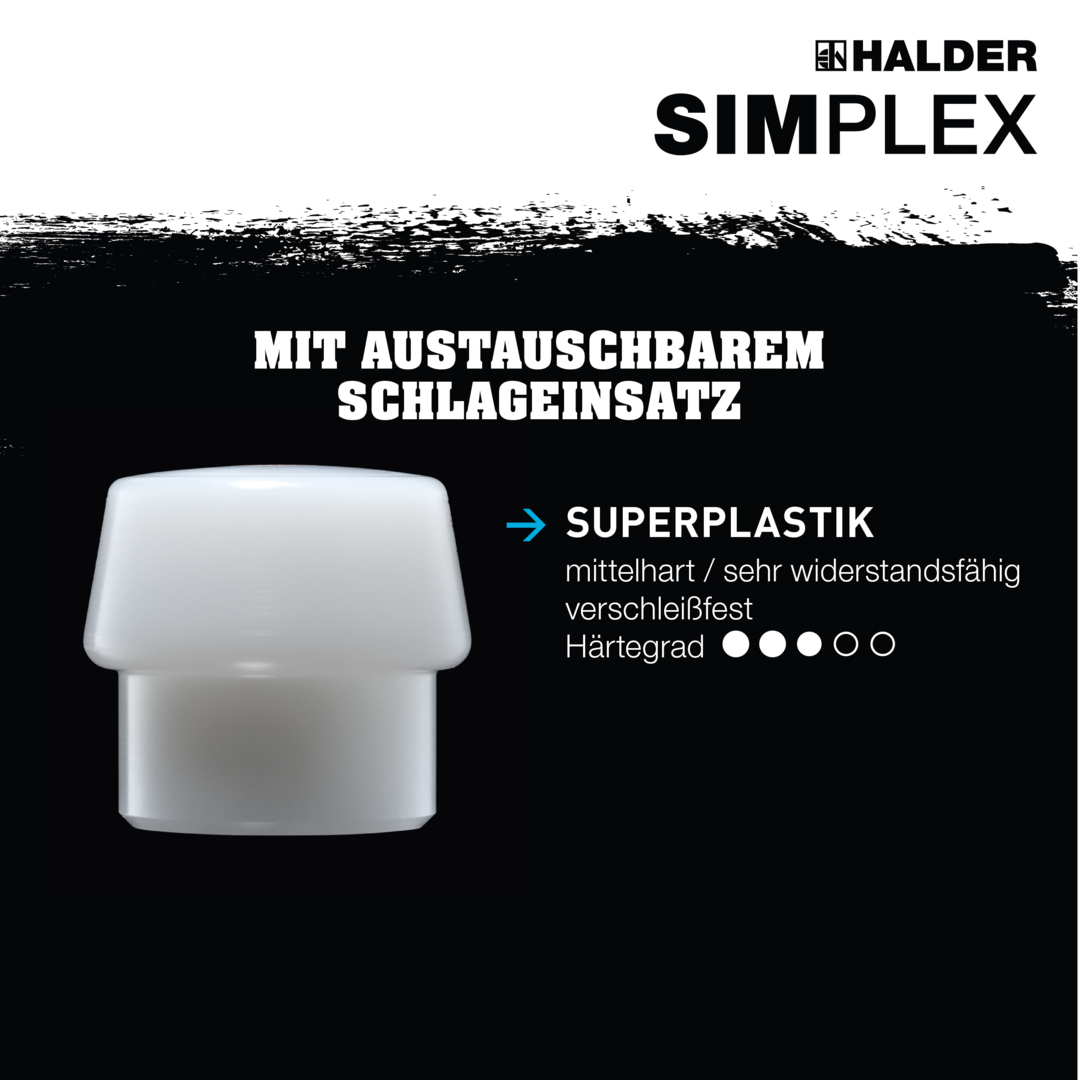 SIMPLEX-Spaltaxt, mit Keilstegen, Tempergussgehäuse und Hickorystiel | D=50 mm | 3007.751
