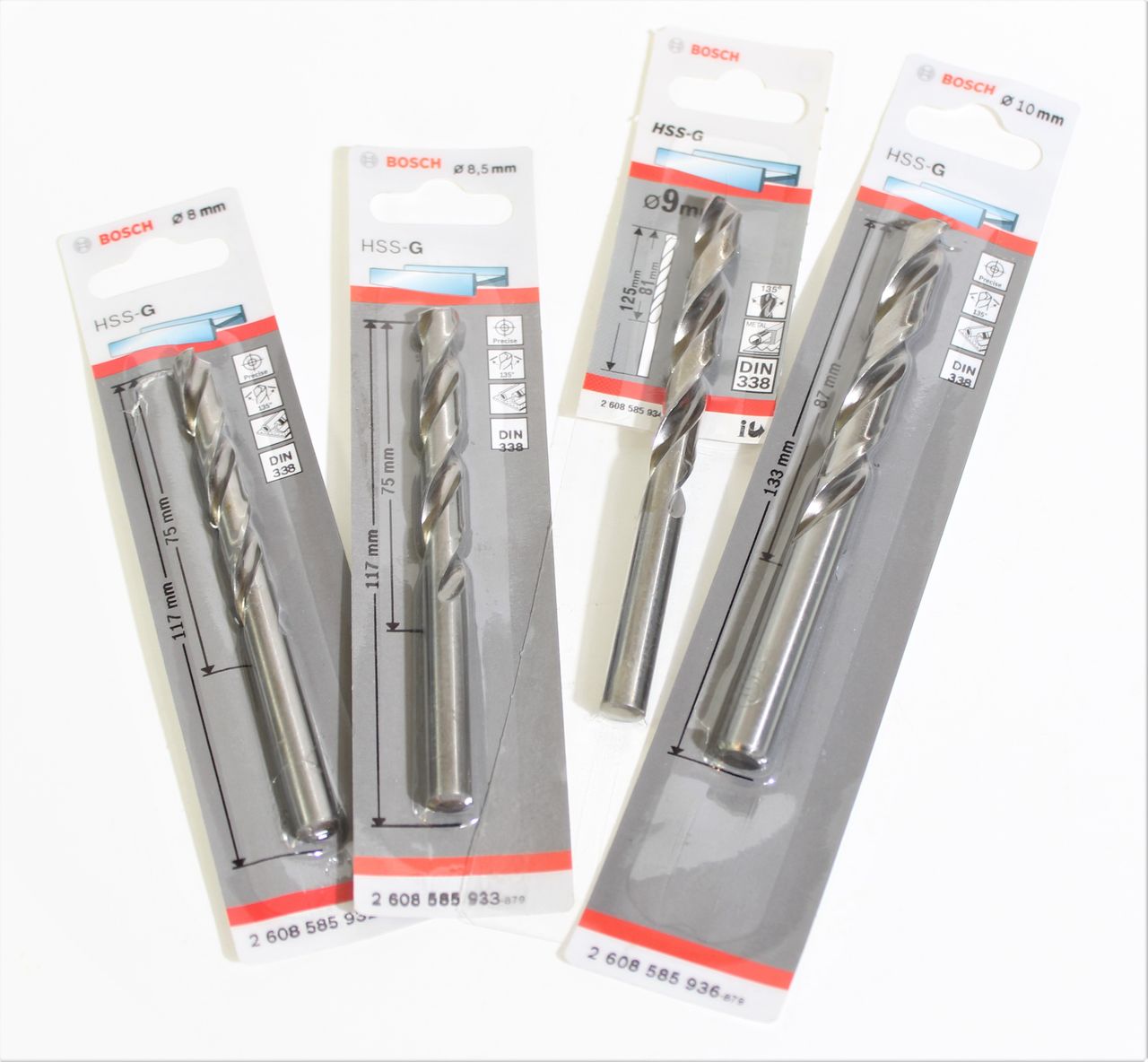 BOSCH HSS-G Metallbohrer Bohrwerkzeug Bohrarbeit Metallarbeit DIN 388 Set 4-tlg.