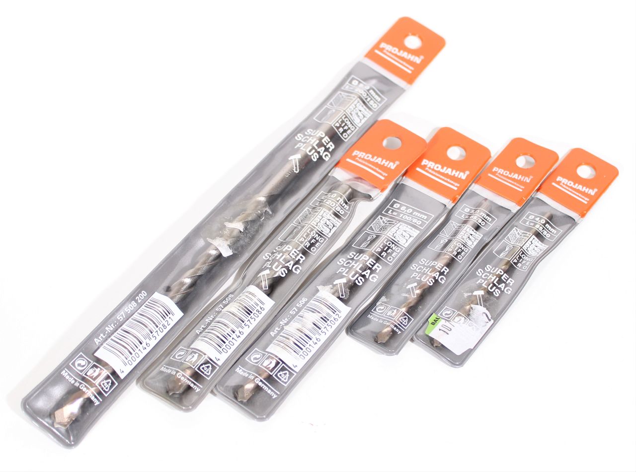 PROJAHN Bohrer Set 5-tlg. Hammerbohrer 4-8 mm Stein Beton Bohren Steinbohrer