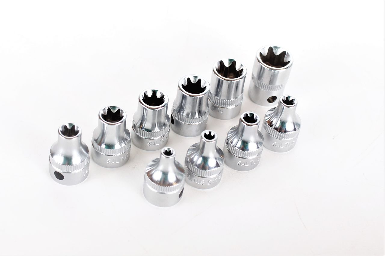 SALTUS Zestaw nasadek 10 szt. 3/8" Zewnętrzne nasadki Torx Narzędzia do wkręcania 51