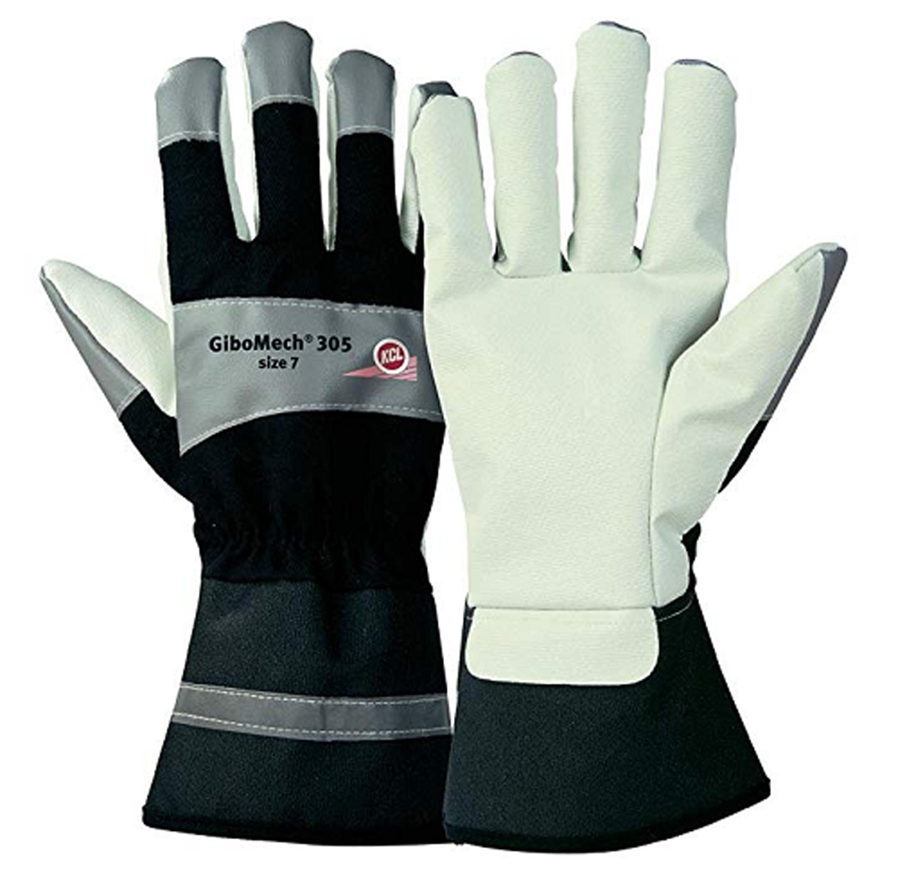 10 Paar KCL GIBOMECH Handschuhe beige/schwarz Arbeitshandschuhe Schutzhandschuhe