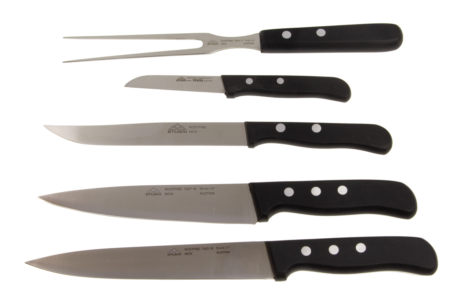 STUBAI Messerset 5 tlg Nr. 756605 Tirol Küchenmesser Kochmesser Küche Edelstahl