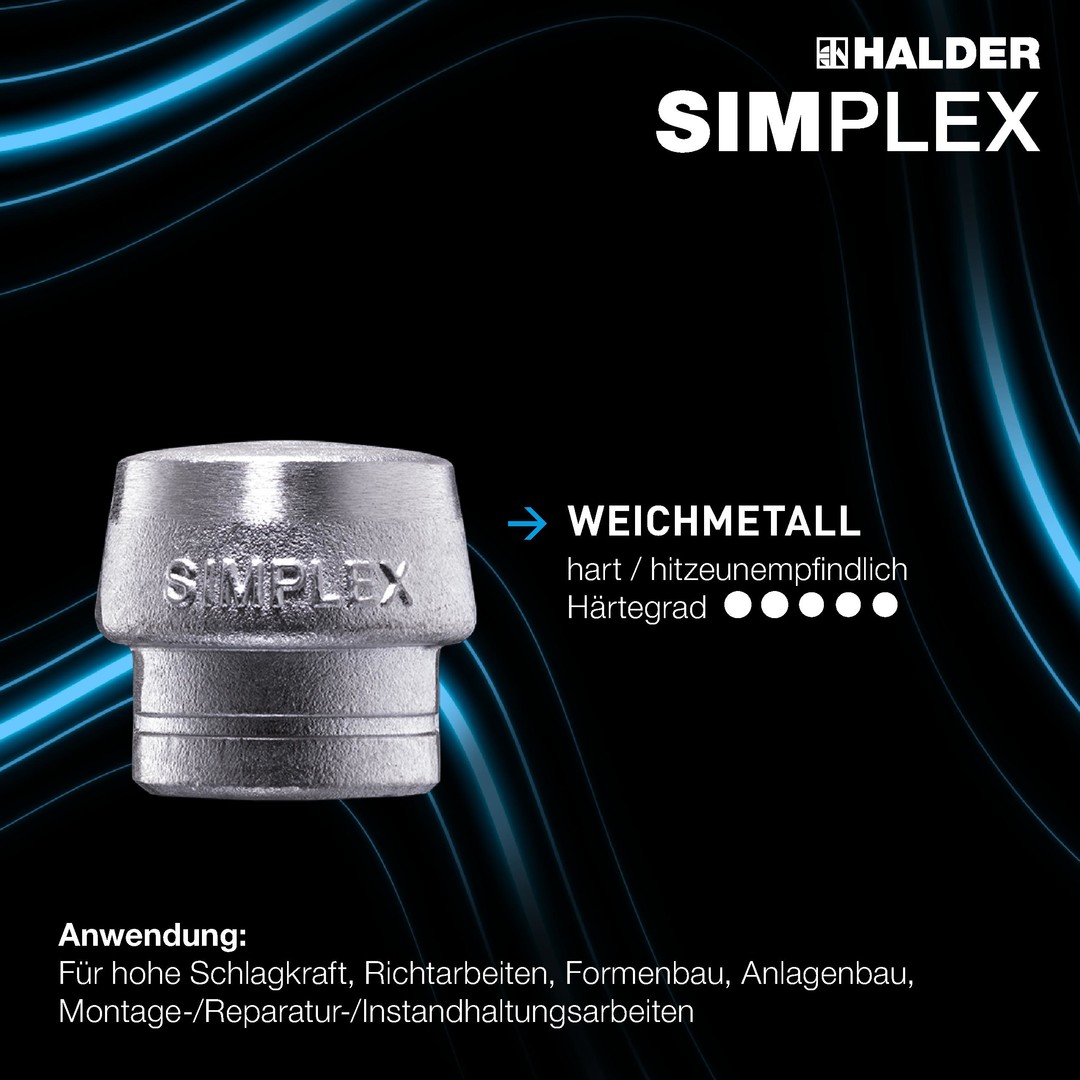 SIMPLEX-Aktionsbox KFZ, SIMPLEX-Schonhammer D40, Kupfer / Weichmetall plus Durchschlag | 3749s001
