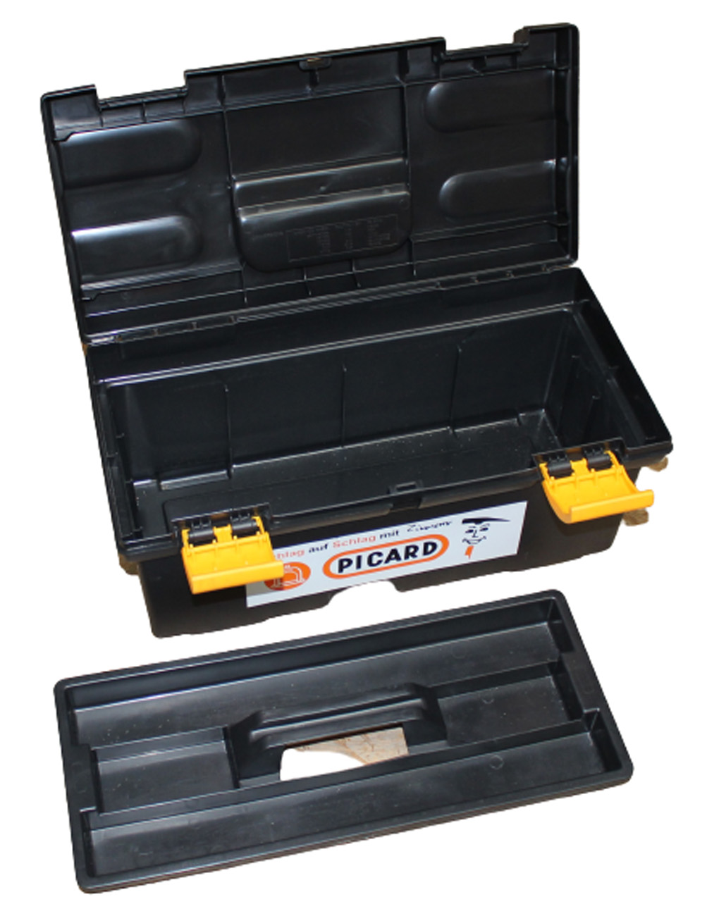 PICARD Werkzeugkoffer 50x25x20 cm Toolbox mit Einsatz Kunststoff schwarz Kiste