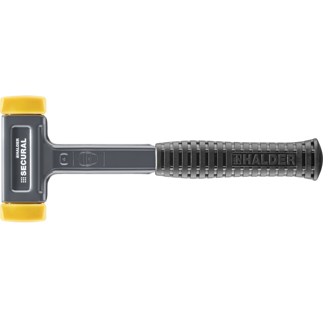 SECURAL-Schonhammer, Kopf und Stiel bruchsicher aus einem Stück Stahl, Schlageinsätze rechteckig | L=30 mm / B=40 mm | 3380.040