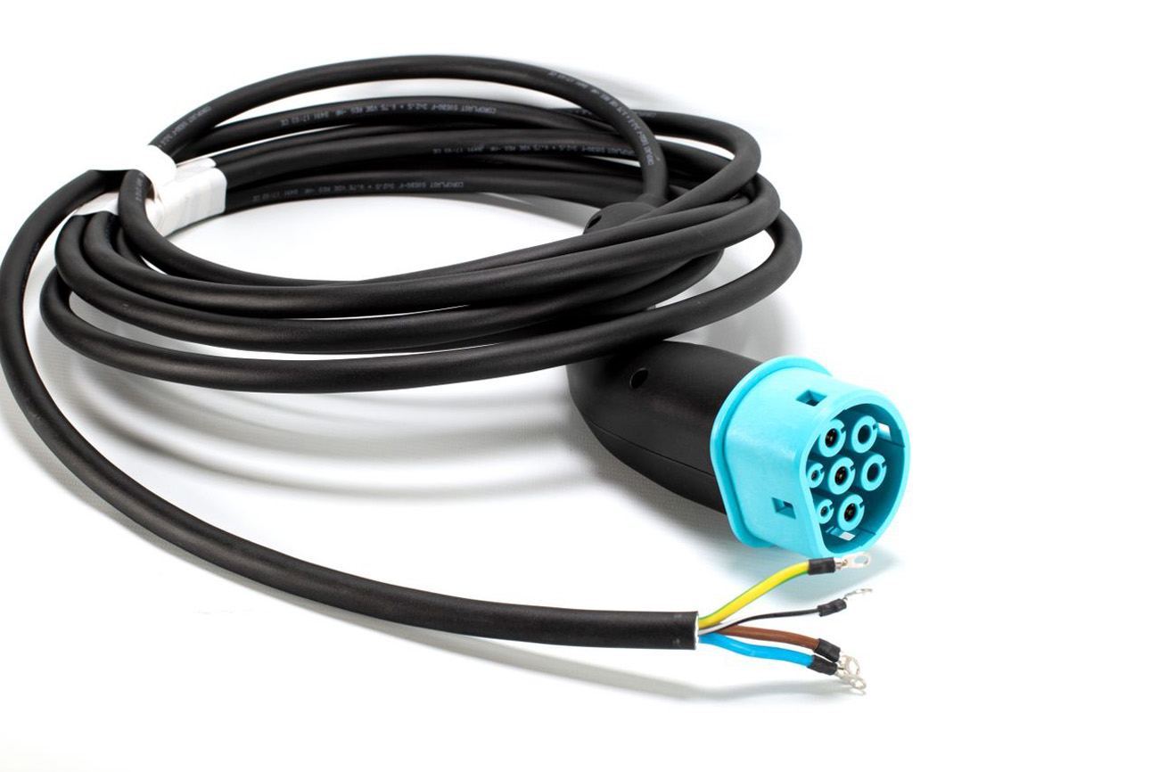 Wtyczka ładowania typu 2 do samochodu elektrycznego EV 5 m Kabel ładowania 20 A czarny (1 m = 9,98 €)