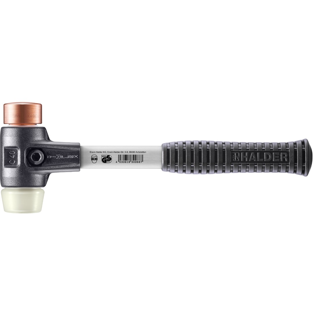 SIMPLEX-Schonhammer, Kupfer / Nylon; mit verstärktem Tempergussgehäuse und Fiberglasstiel | D=40 mm | 3748.040 SIMPLEX-Schonhammer, Kupfer / Nylon; mit verstärktem Tempergussgehäuse und Fiberglasstiel | D=40 mm | 3748.040