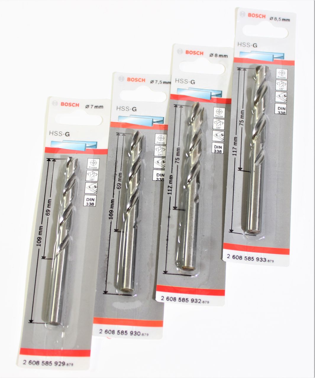 BOSCH HSS-G Metallbohrer Set 4-tlg. Bohrwerkzeug Bohrarbeit Metallarbeit DIN 388