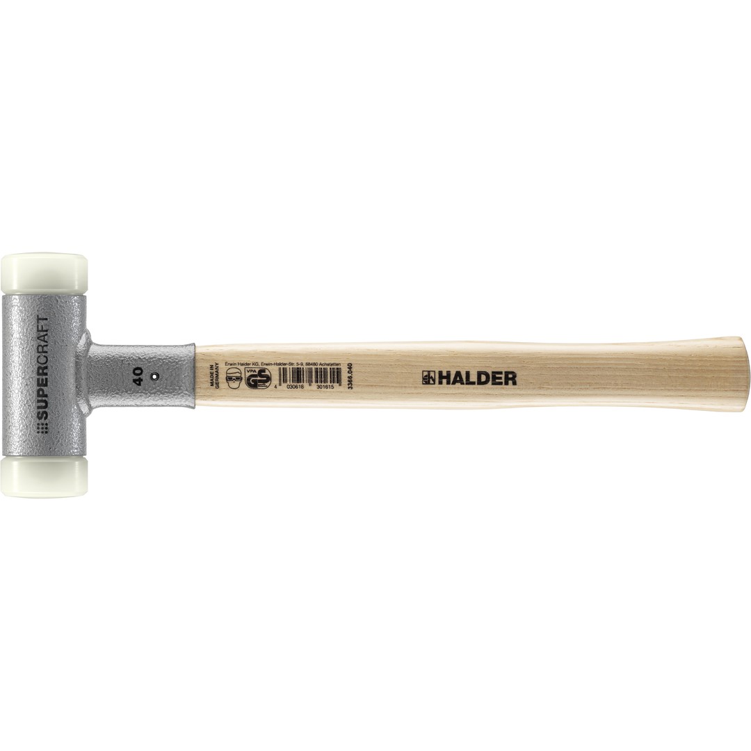 SUPERCRAFT-Schonhammer, mit schwingungsdämpfendem, ergonomisch geformtem und lackiertem Hickorystiel | D=40 mm | 3366.040 SUPERCRAFT-Schonhammer, mit schwingungsdämpfendem, ergonomisch geformtem und lackiertem Hickorystiel | D=40 mm | 3366.040