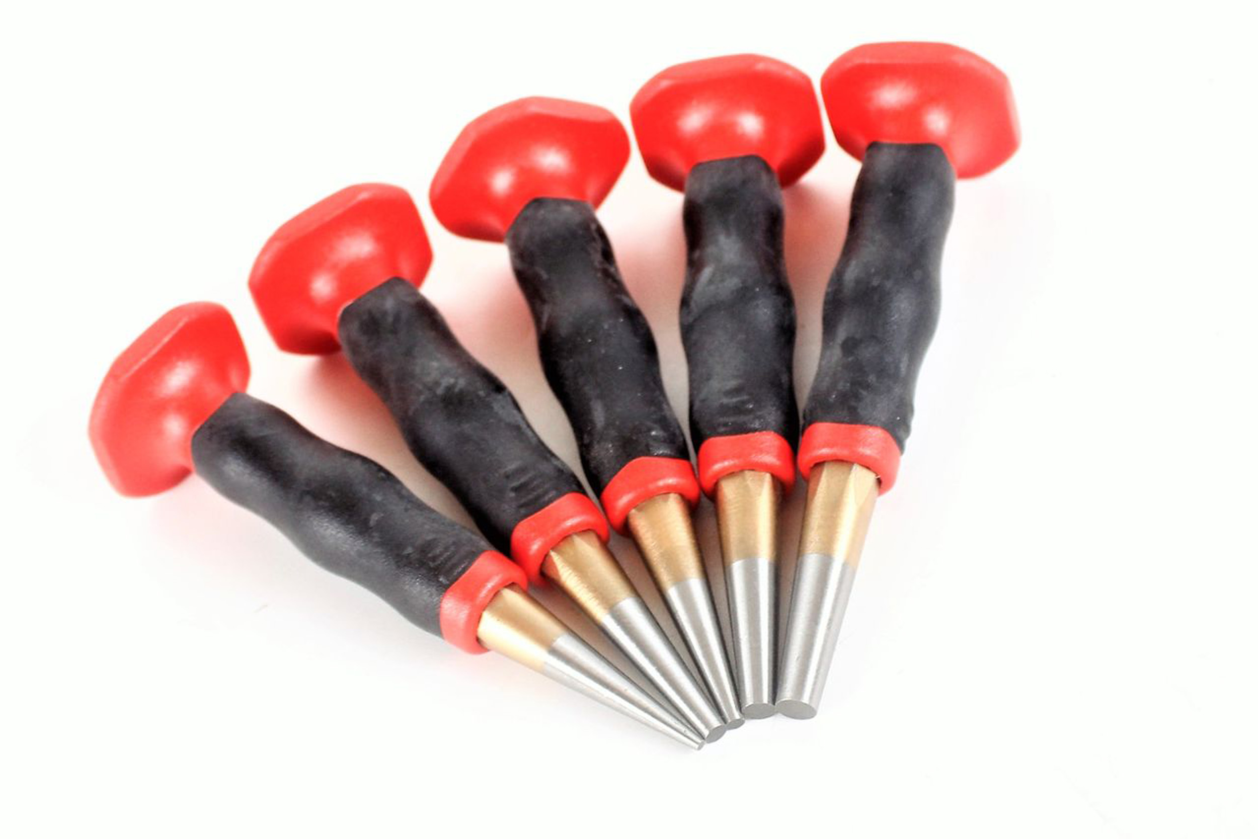 Zestaw dziurkaczy RENNSTEIG 5 szt. z osłoną dłoni 2-6 mm dłuto centrujące dziurkacz wkrętak