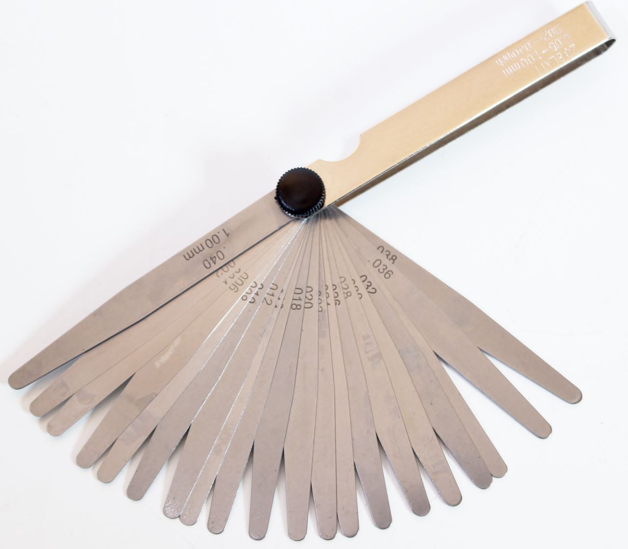 Fühlerlehre Abstandslehre Fächerspion Mess-Werkzeug 20 Blatt 0,05-1,00mm DIN2275