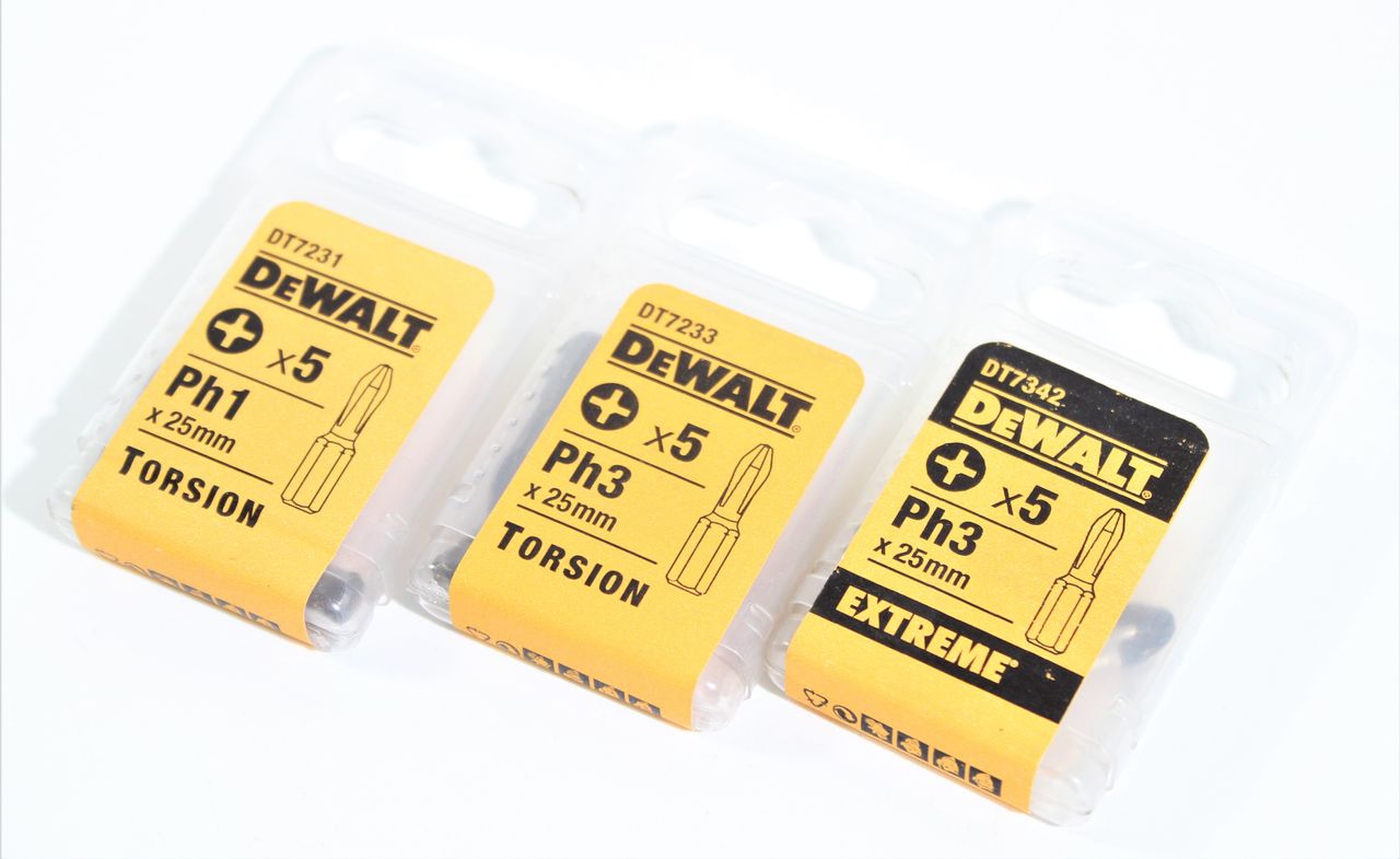 DEWALT Torsion Bits Set 3-tlg. Ph1+Ph3 Schrauberbit Schrauben Impact Torsion