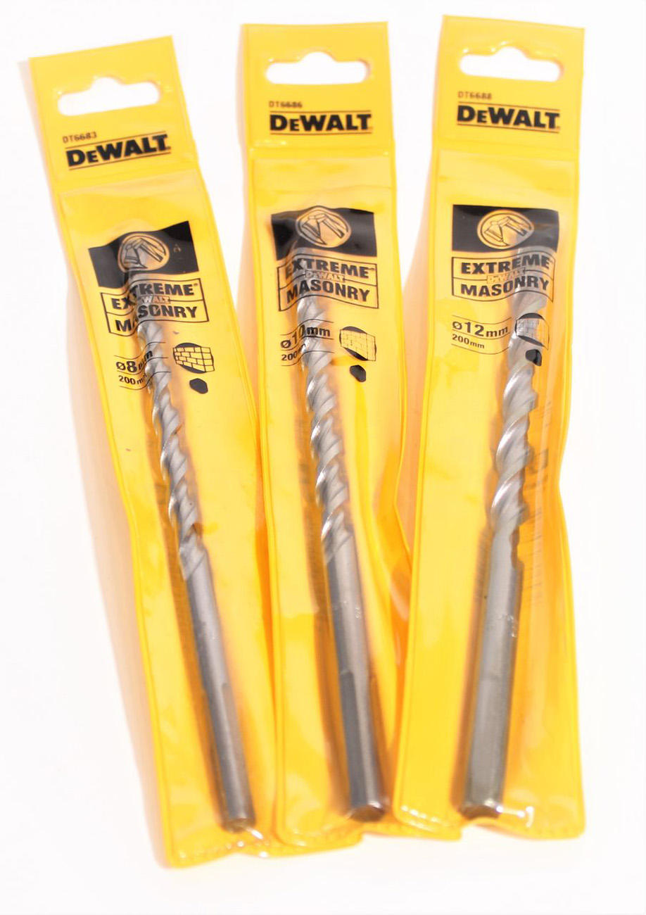 DEWALT Steinbohrer 8-12 mm Bohrer Stein Bohren Bohrwerkzeug Set 3-tlg. Satz DEWALT Steinbohrer 8-12 mm Bohrer Stein Bohren Bohrwerkzeug Set 3-tlg. Satz