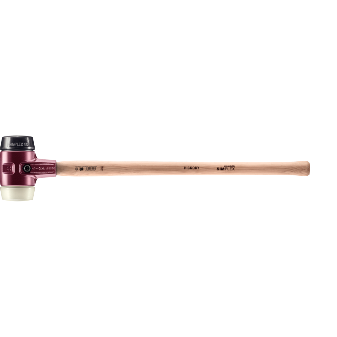 SIMPLEX-Vorschlaghammer, Gummikomposition / Nylon; mit Tempergussgehäuse und Hickorystiel | D=80 mm | 3028.081