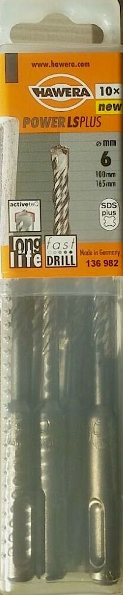 10 x HAWERA SDS Plus Bohrer 6 x165 mm Nr. 136982 Hammerbohrer Betonbohrer