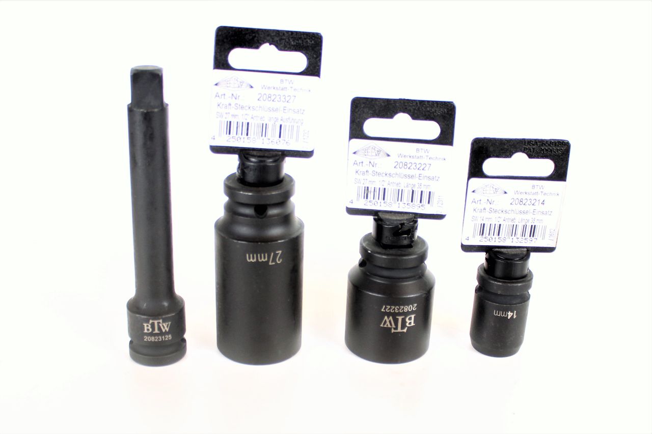 BTW 1/2" Kraft-Steckschlüssel-Einsatz Set 4 teilig CV Kraftnuss Stecknuss Nuss BTW 1/2" Kraft-Steckschlüssel-Einsatz Set 4 teilig CV Kraftnuss Stecknuss Nuss