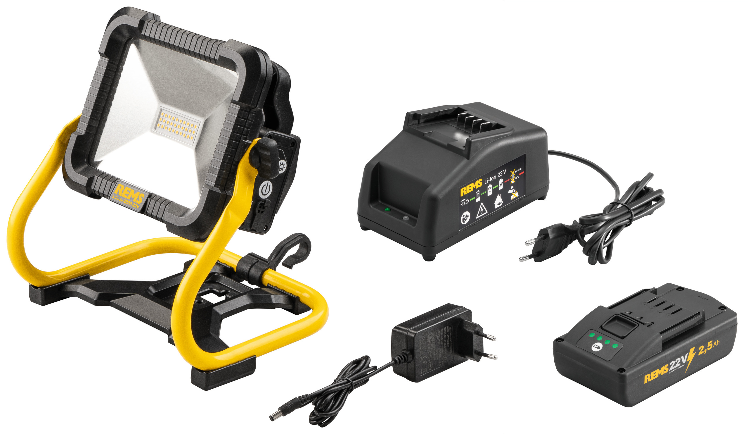 REMS Lumen 2800 22V Set Nr. 175211 Elektrischer LED-Baustrahler 138W Strahler
