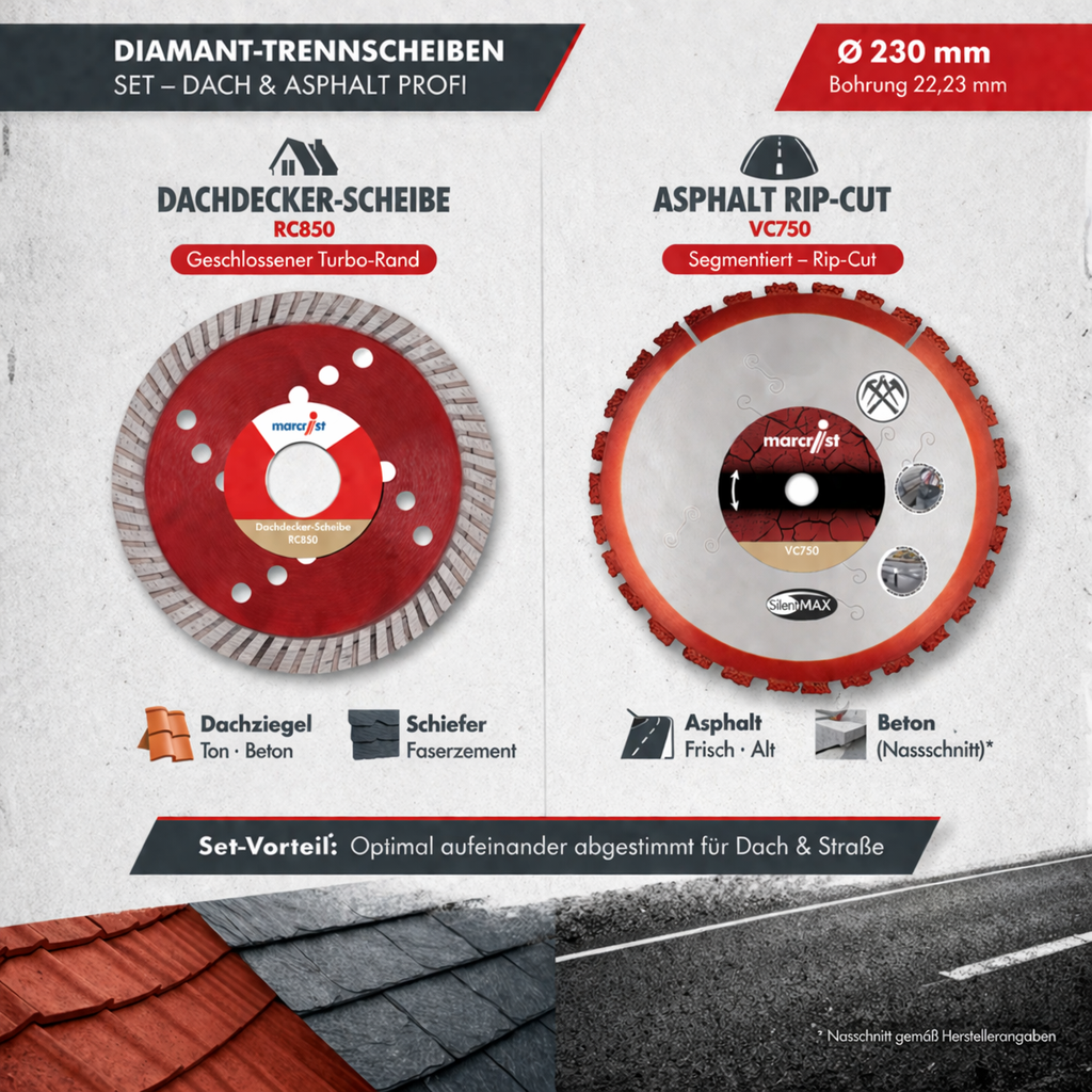 Diamanttrennscheiben Set Rip-Cut VC750 + RC850 Kreissäge Trennscheiben Diamant