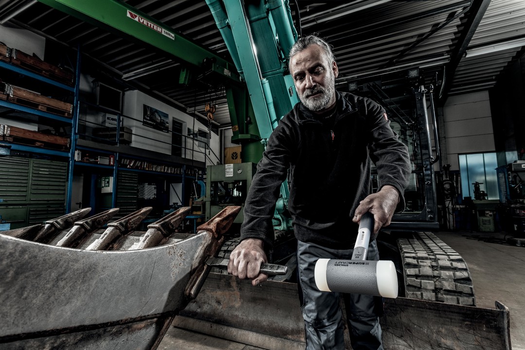 Młotek SUPERCRAFT z miękkim obuchem, z ergonomicznie ukształtowanym, antypoślizgowym i niełamliwym 3-częściowym trzonkiem | D=60 mm | 3399.060