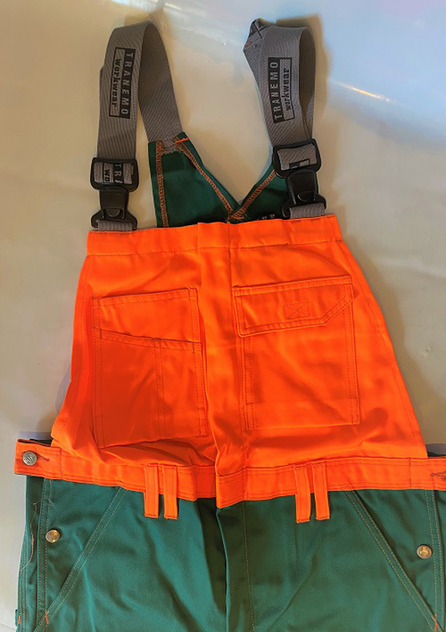 TRANEMO WORKWEAR Warnschutz Latzhose 4741 orange/flaschengrün Gr.48 Arbeitshose