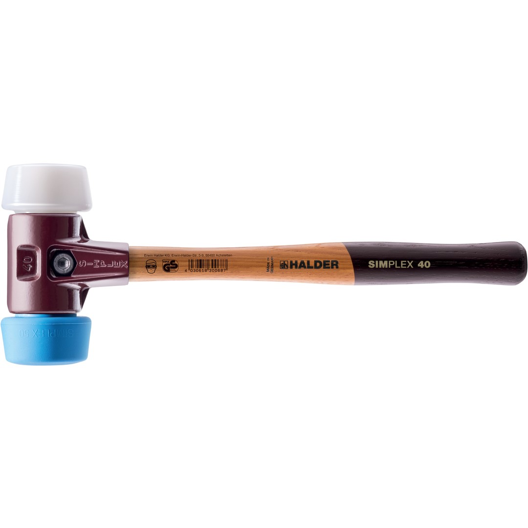 SIMPLEX-Schonhammer, TPE-soft / Superplastik; mit Tempergussgehäuse und hochwertigem Holzstiel | D=50 mm | 3017.051 SIMPLEX-Schonhammer, TPE-soft / Superplastik; mit Tempergussgehäuse und hochwertigem Holzstiel | D=50 mm | 3017.051